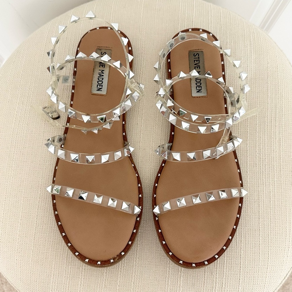 Steve Madden Travel Clear Studded Sandals - Beach / Vacation / Cruise